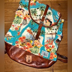 Vintage POLO Canvas and Leather Backpack